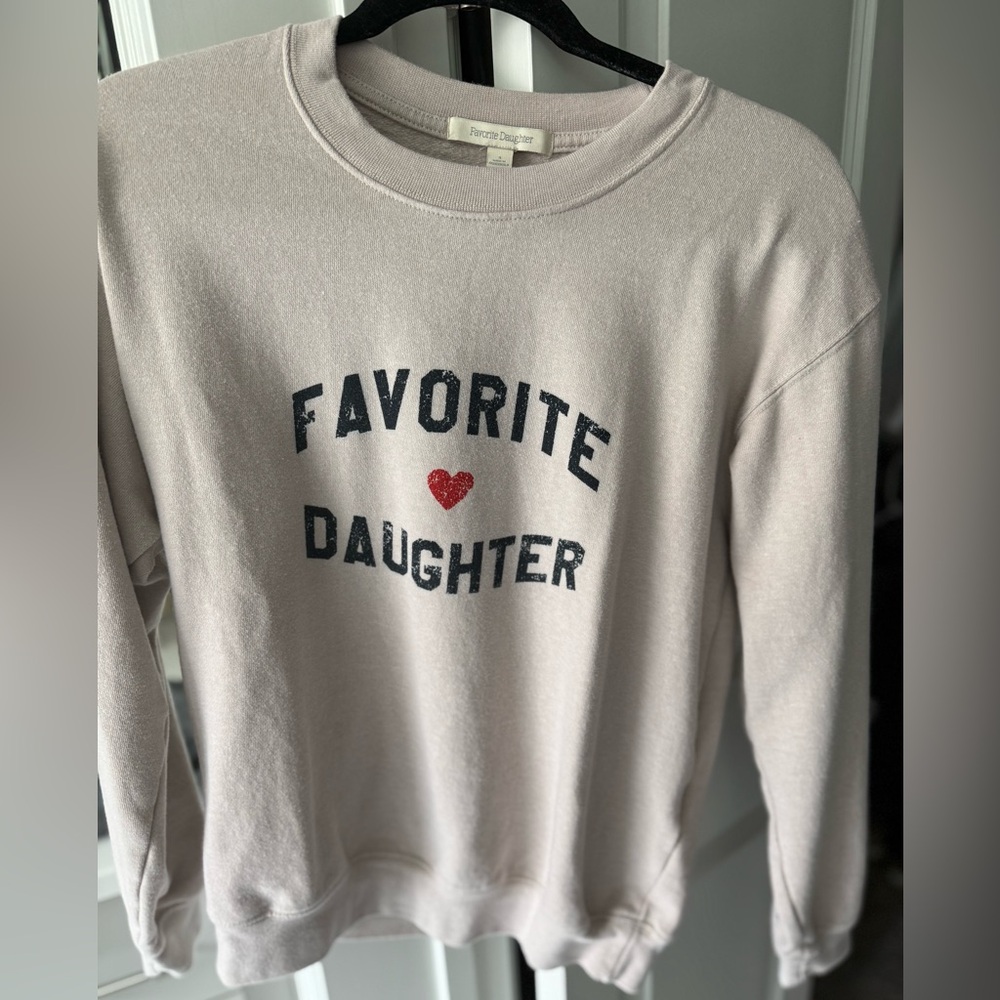 Favorite Daughter Cream Sweatshirt with Heart Design